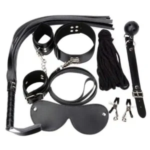 Kit BDSM Fetiche Negro 8 piezas