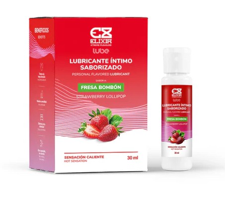 Lubricante Caliente Elixir Sabor a Fresa Bombón 30ml