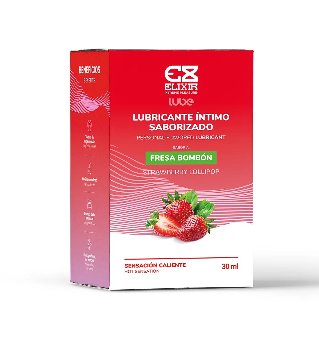 Lubricante Caliente Elixir Sabor a Fresa Bombón 30ml - Image 3